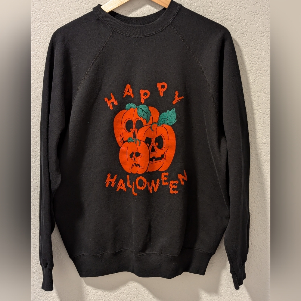 Halloween Pumpkin Sweatshirt Tultex Vintage Size XL